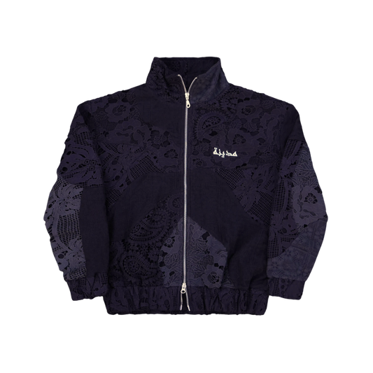 Black Patchwork Crochet Jacket