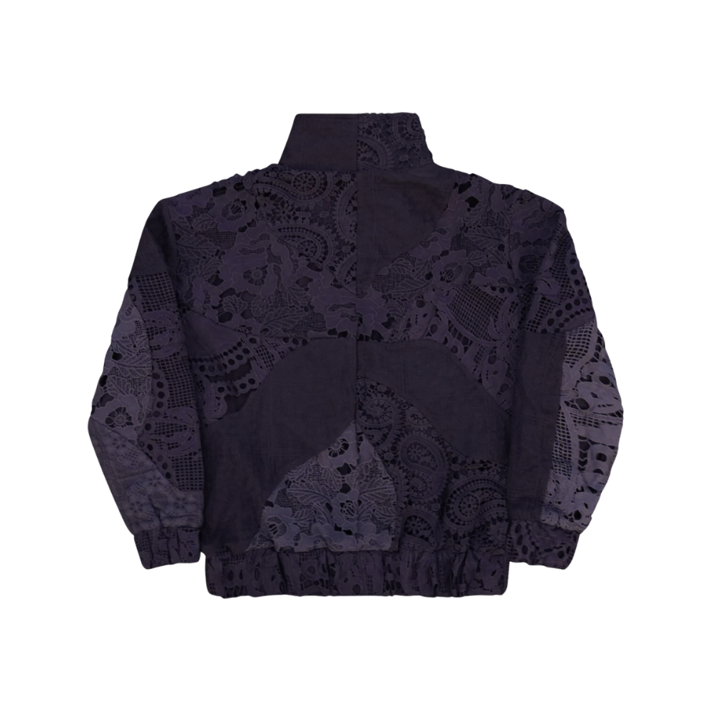 Black Patchwork Crochet Jacket