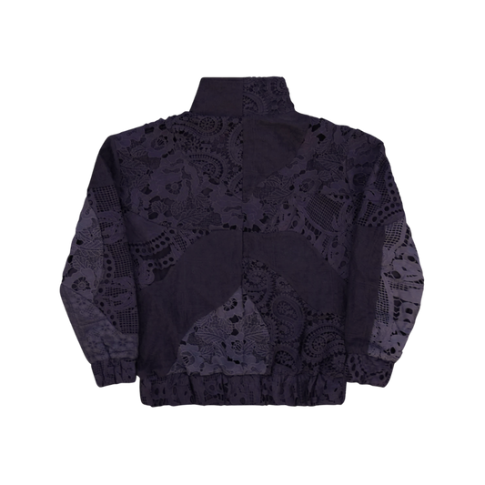 Black Patchwork Crochet Jacket