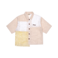 Cream Patchwork Short Sleeve Crochet Shirt