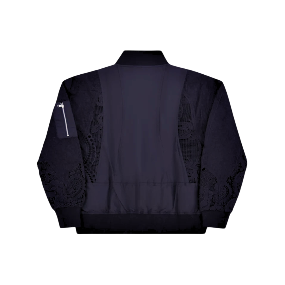Patchwork Crochet Bomber Jacket